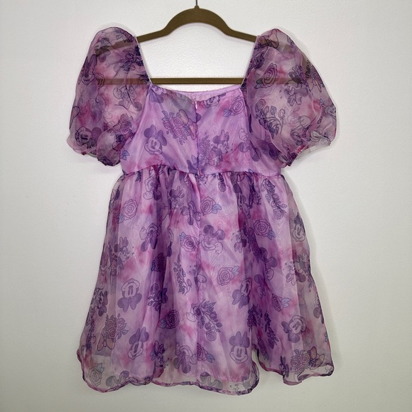 Minne Mouse Disney Purple Ruffled Babydoll Dress by Disney Girls size XL or 14 - Picture 6 of 9